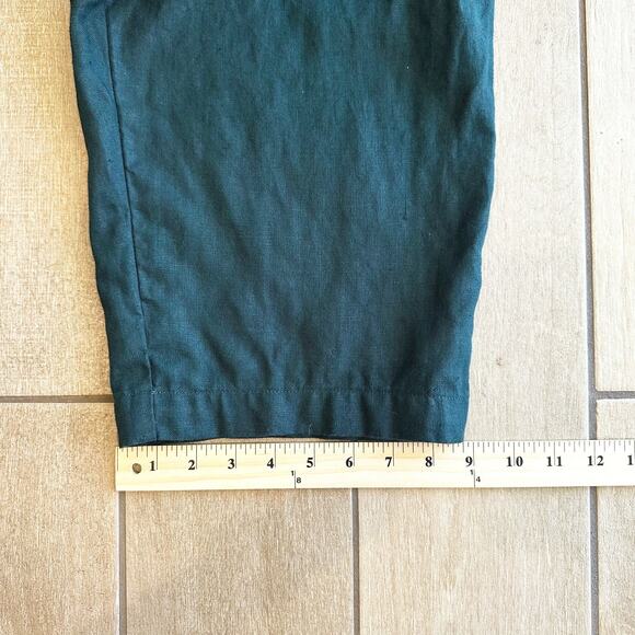 Eileen Fisher Wide Leg 100% Linen Trouser Pants Large Pleated Minimalist Classic - Picture 9 of 9